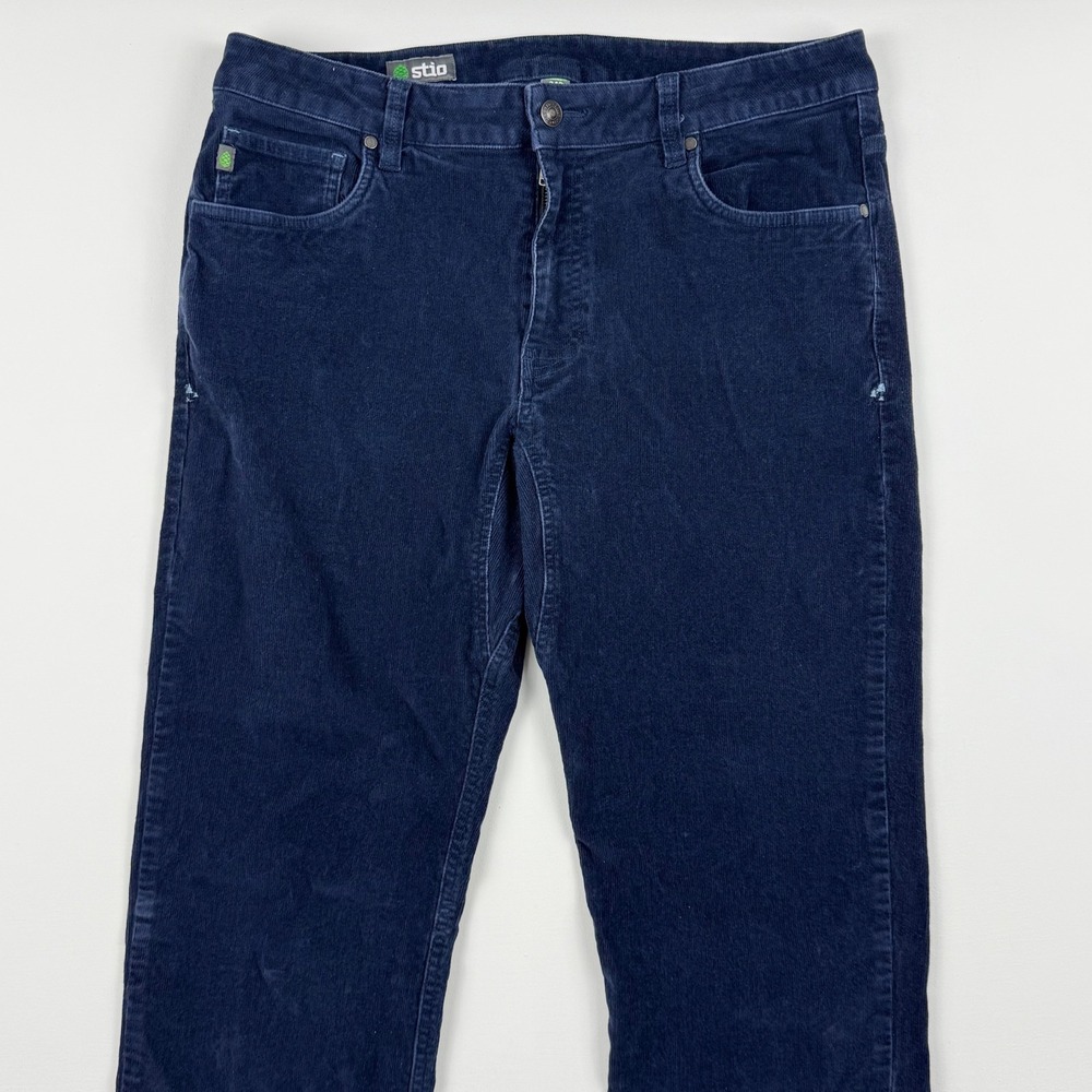 Stio Rivet Corduroy Pants Mens 34R Navy Blue Organic Cotton Stretch 5-Pocket